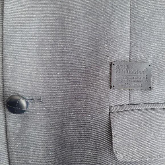 GSUS INDUSTRIES Linen Cotton Blend Blazer Jacket Grey Men's Sz M - Picture 6 of 16